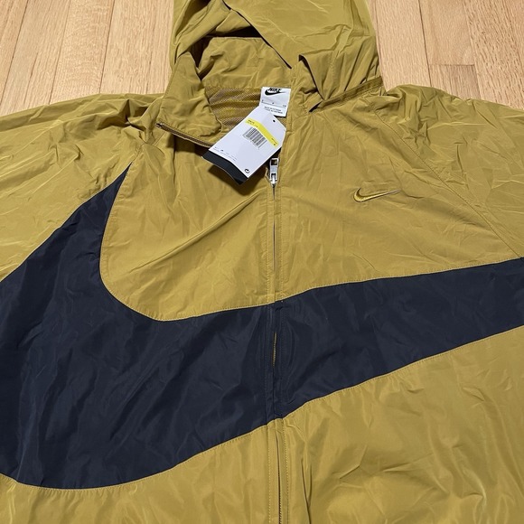 Nike Other - Nike Big Swoosh Windbreaker Jacket Full Zip Mens Sz Small Olive Green Track
